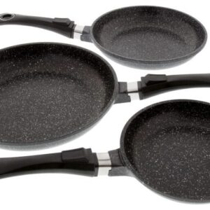 LOT DE 3 POELES FAÇON PIERRE 20, 24, 28 cm