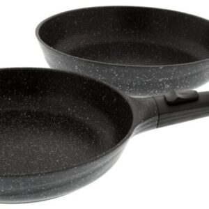 LOT 2 POÊLES ONDA Ø 24, 28 cm FAÇON PIERRE AVEC 1 MANCHE