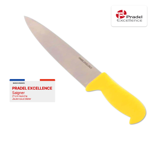 PRADEL EXCELLENCE SAIGNER 21 CM MANCHE JAUNE SOUS BLISTER