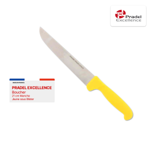 PRADEL EXCELLENCE BOUCHER 21 CM MANCHE JAUNE SOUS BLISTER