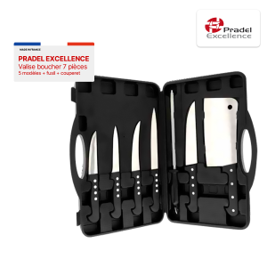 PRADEL EXCELLENCE Valise boucher 7 pièces 5 modèles + fusil + couperet