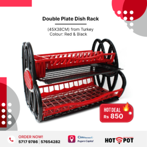 DOUBLE PLATE DISH RACKS ROUGE ET NOIR (45X38CM) PLASTIC from Turkey