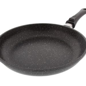 POÊLE 28 CM FAÇON PIERRE FONTE ALU TOUS FEUX / INDUCTION, MANCHE AMOVIBLE