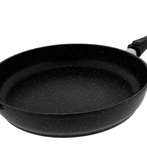 POÊLE FAÇON PIERRE Ø 32 cm FONTE ALU TOUS FEUX + INDUCTION,MANCHE AMOVIBLE