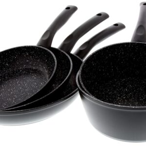 BATTERIE DE CUISINE FACON PIERRE 5 PIECES PRADEL EXCELLENCE+GIFT 1 SET UTENSILS NOIR