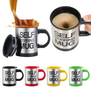 Self Stirring Mug Stainless Steel Coffee Mug - Multicolour, 350 ml