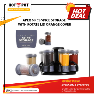 APEX 6 PCS SPICE STORAGE  WITH ROTATE LID ORANGE COVER