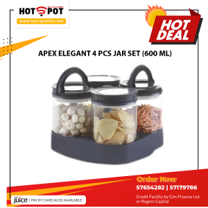 APEX ELEGANT 4 PCS JAR SET (600 ML)