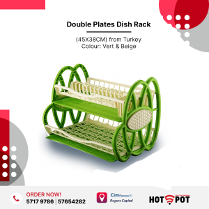 DOUBLE PLATE DISH RACKS VERT ET BEIGE (45X38CM) from Turkey