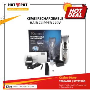 KEMEI RECHARGEABLE HAIR CLIPPER 220V