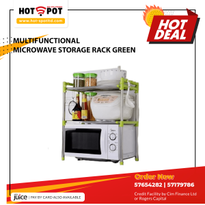 MULTIFUNCTIONAL MICROWAVE STORAGE RACK GREEN