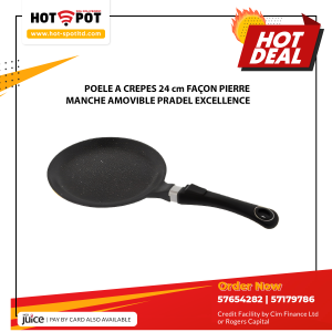POELE A CREPES 24 cm FAÇON PIERRE MANCHE AMOVIBLE PRADEL EXCELLENCE