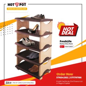 FreshLife Rattan Shoe Rack