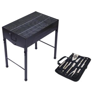 Portable BBQ charcoal grill + Sacoche BBQ set